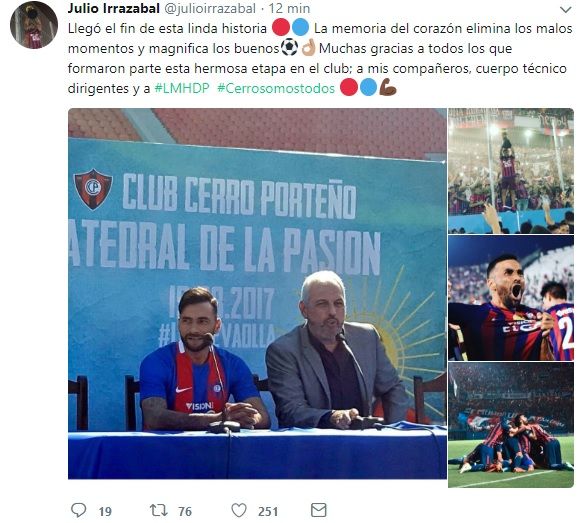 Se despidió Julio Irrazábal Fútbol ABC Color